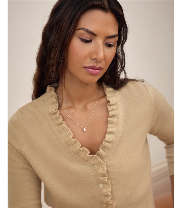 Cashmere Ruffle Cardigan