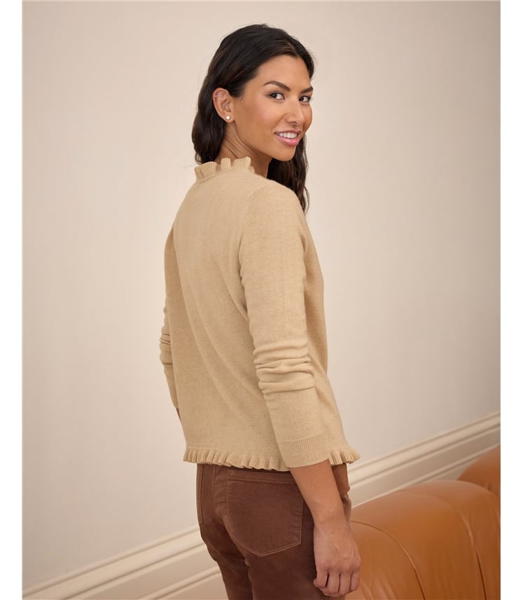 Cashmere Ruffle Cardigan