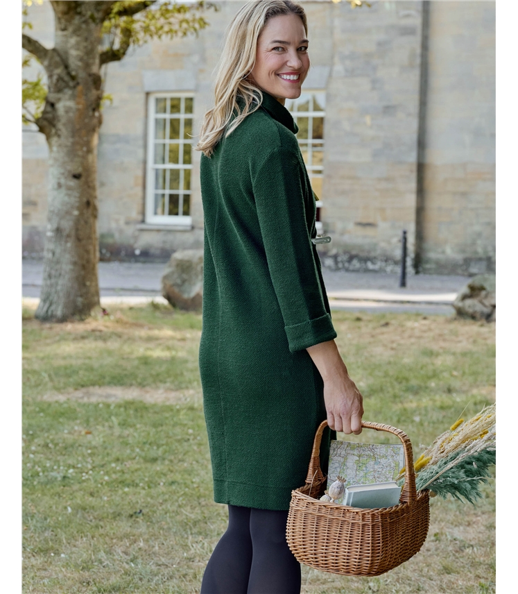 Cowl Neck Textured Jersey Dress