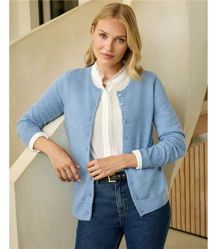 Cashmere Crew Neck Cardigan