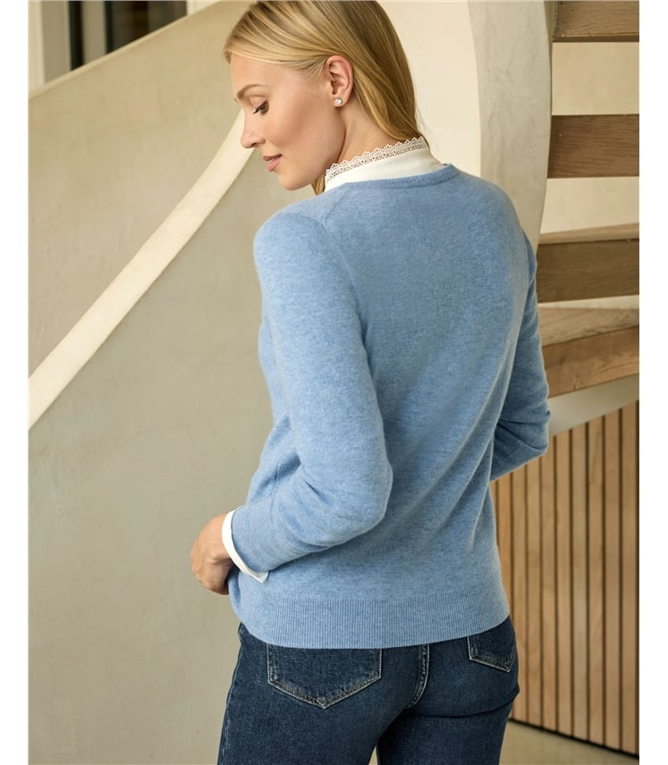 Cashmere Crew Neck Cardigan