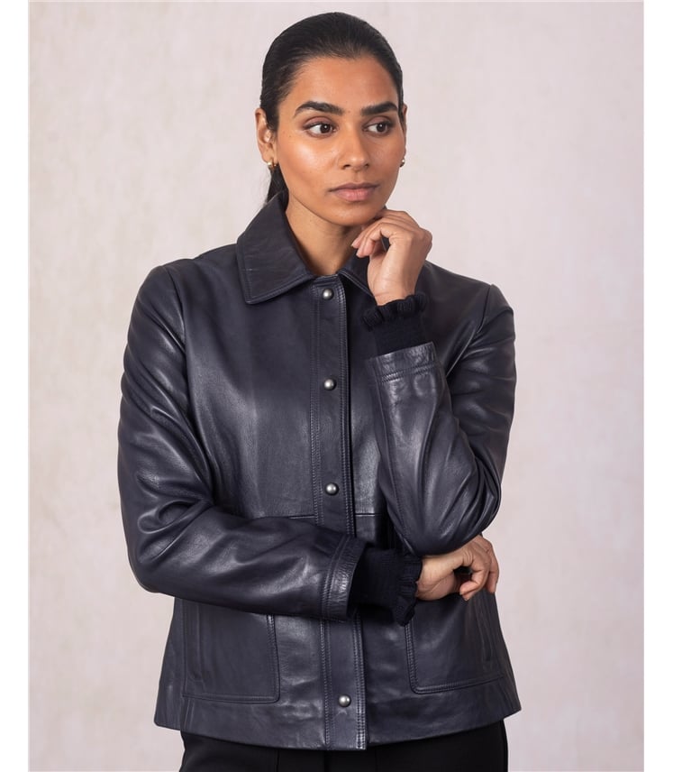Newby Collared Leather Jacket