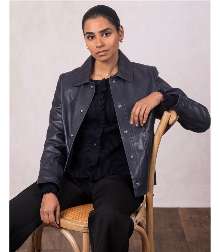 Newby Collared Leather Jacket