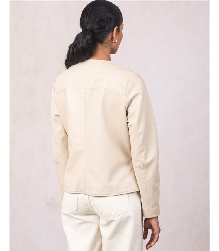 Crosby Collarless Leather Jacket