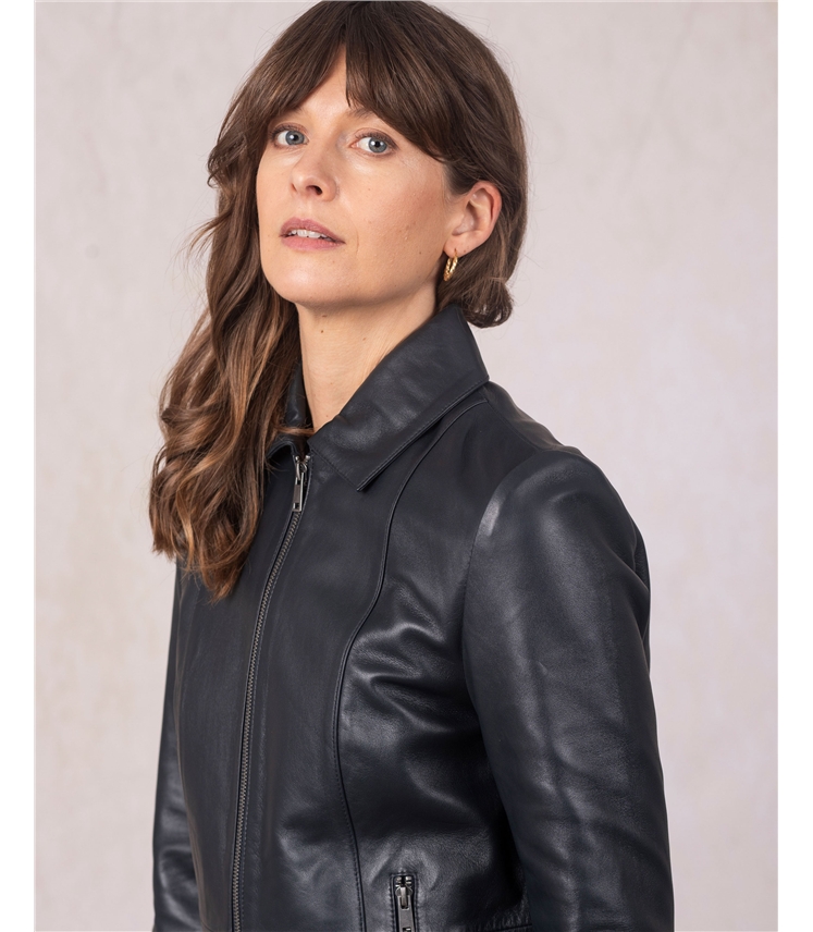 Fairnam Collared Leather Jacket