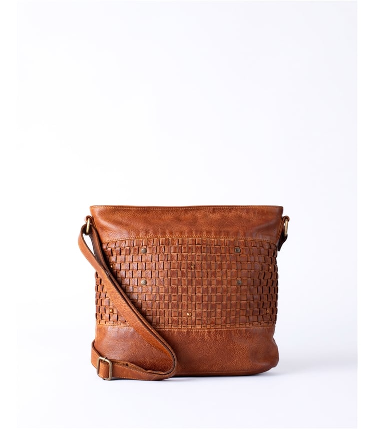 Storrs Woven Leather Cross Body Bag
