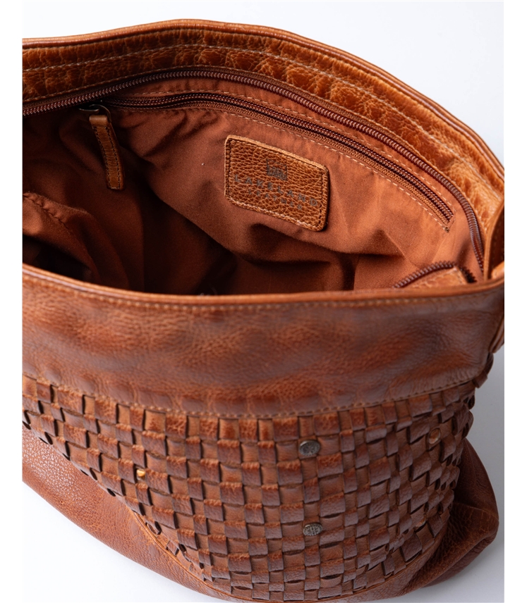 Storrs Woven Leather Cross Body Bag