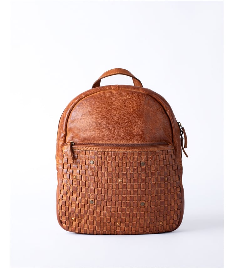 Storrs Woven Leather Backpack