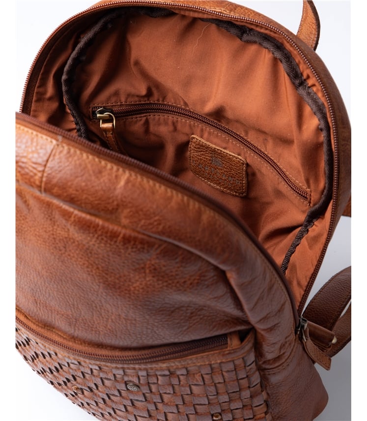 Storrs Woven Leather Backpack