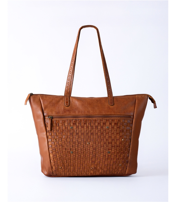 Storrs Woven Leather Tote Bag