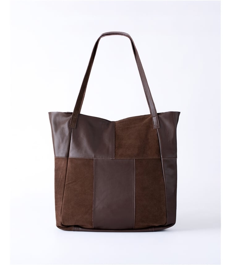 Tarn Hows Leather and Suede Tote Bag