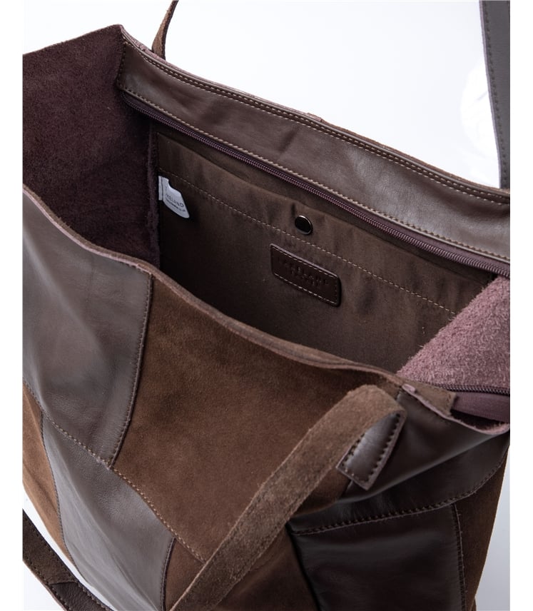Tarn Hows Leather and Suede Tote Bag