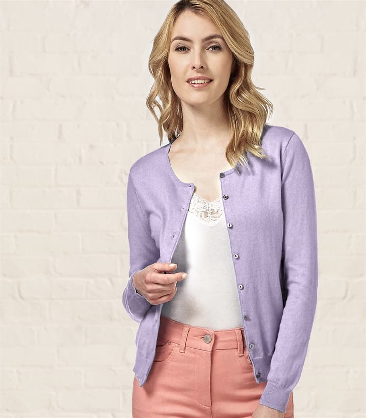 lavender-womens-silk-cotton-crew-neck-cardigan-woolovers-au