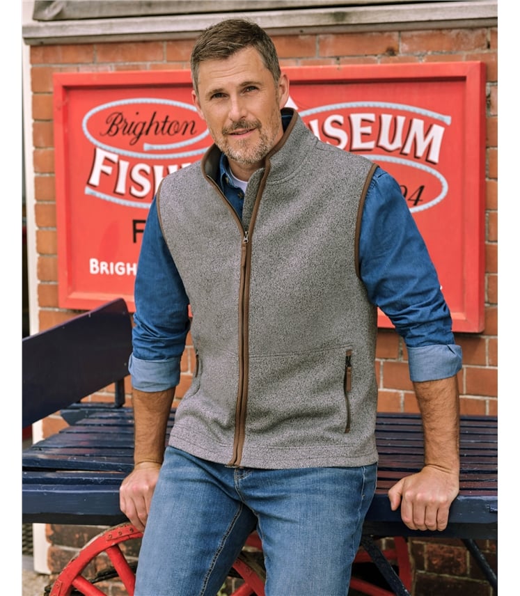 Textured Marl Fleece Gilet