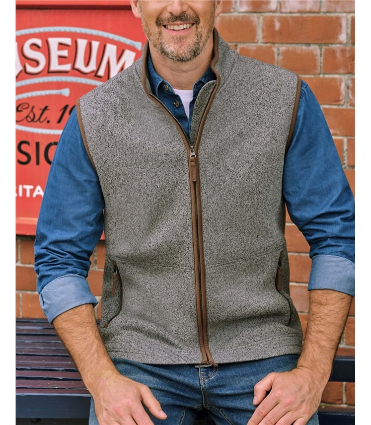 Textured Marl Fleece Gilet