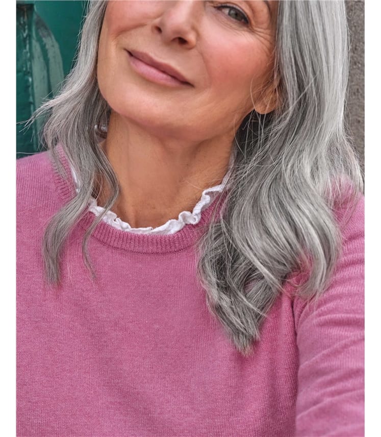 Pull à col rond - Femme - Cachemire & Mérinos