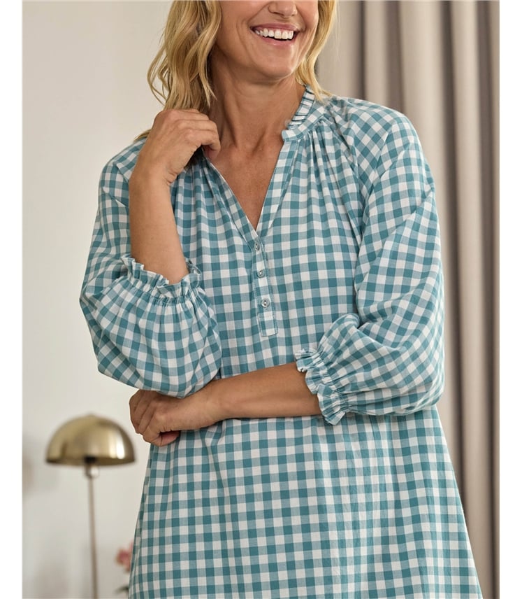 Frill Collar Notch Neck Nightie