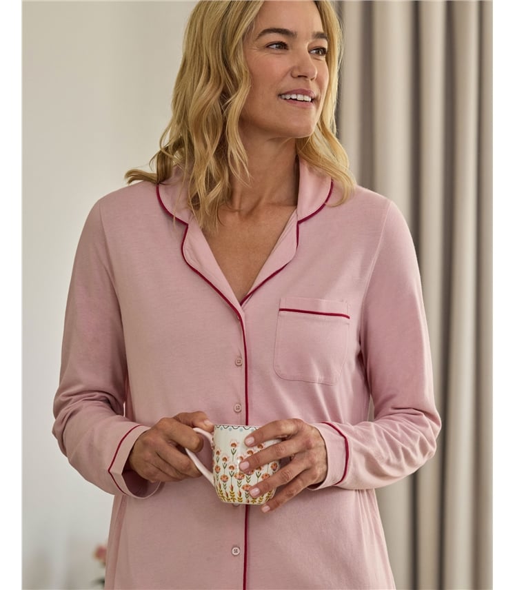 Revere Collar Long Sleeve Nightie