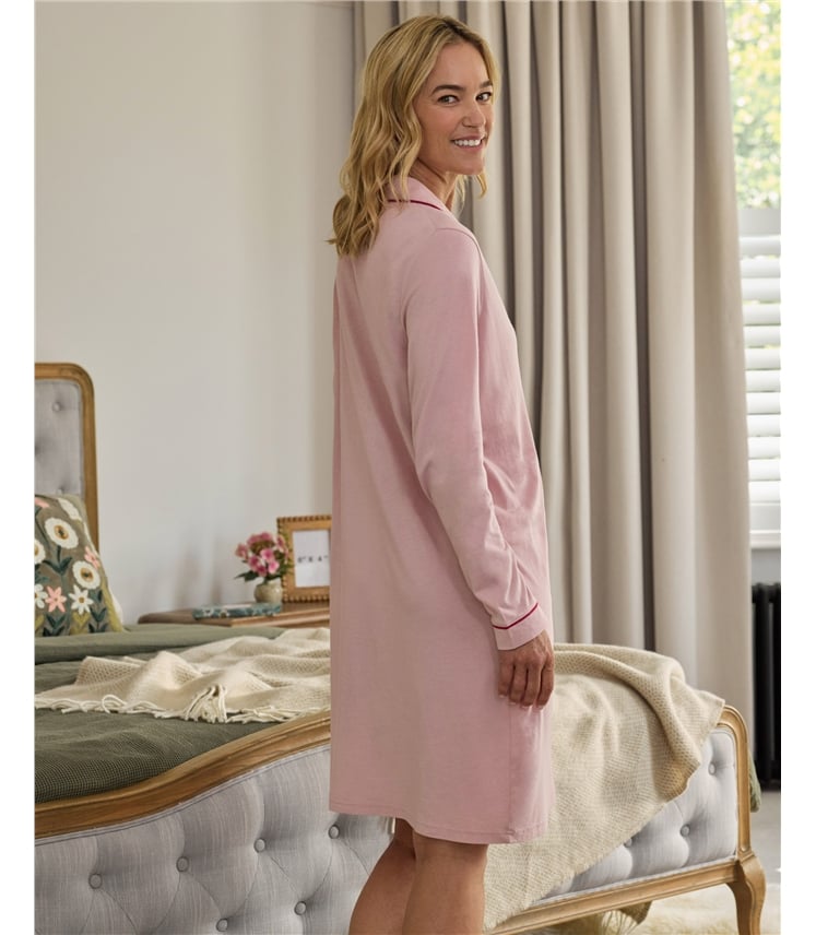 Revere Collar Long Sleeve Nightie
