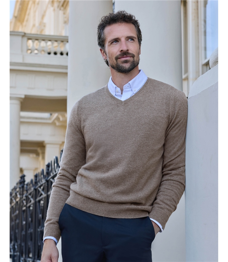 Mens Cashmere V Sweater