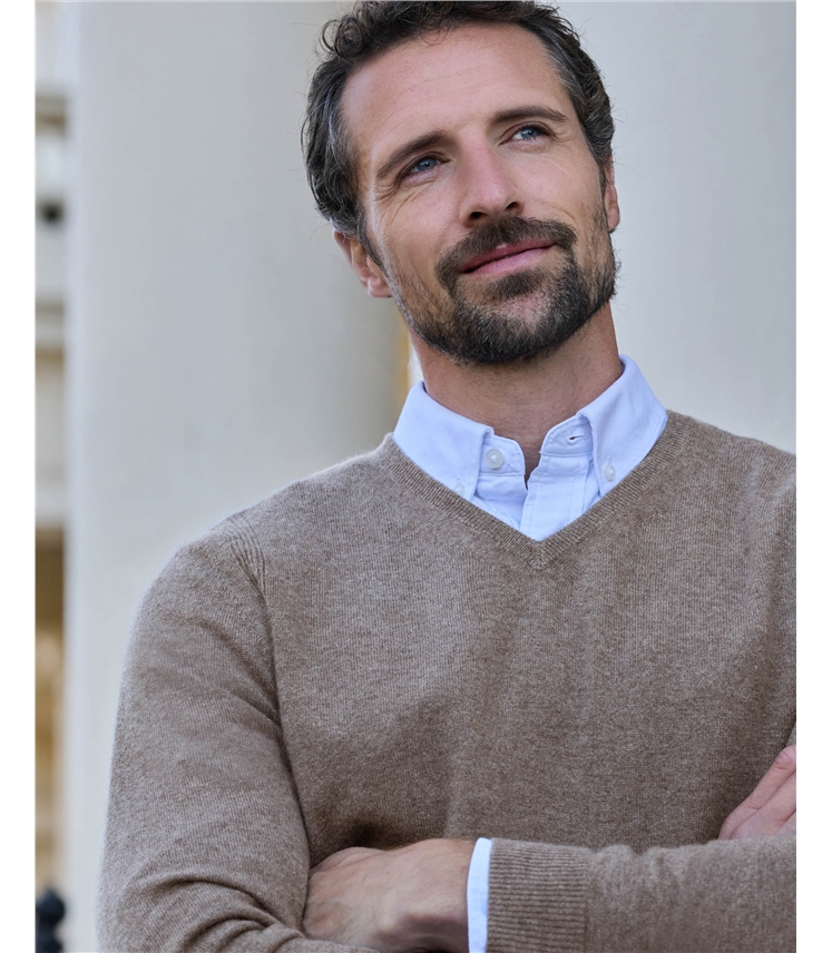 Mens Cashmere V Sweater