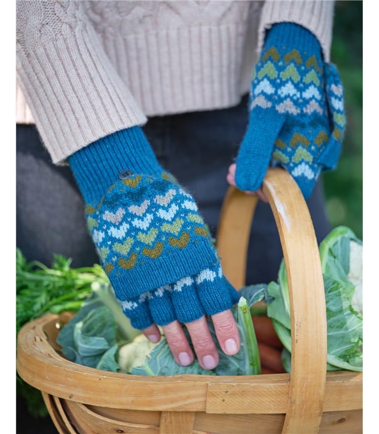 Heart Fairisle Capped Mitten