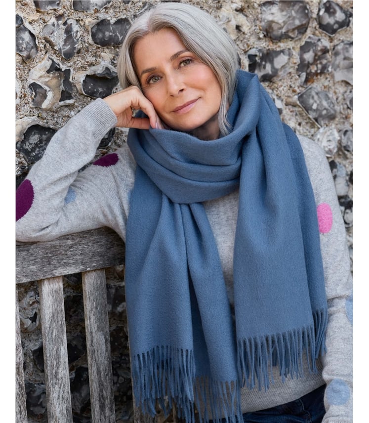 Wide Pure Wool Scarf