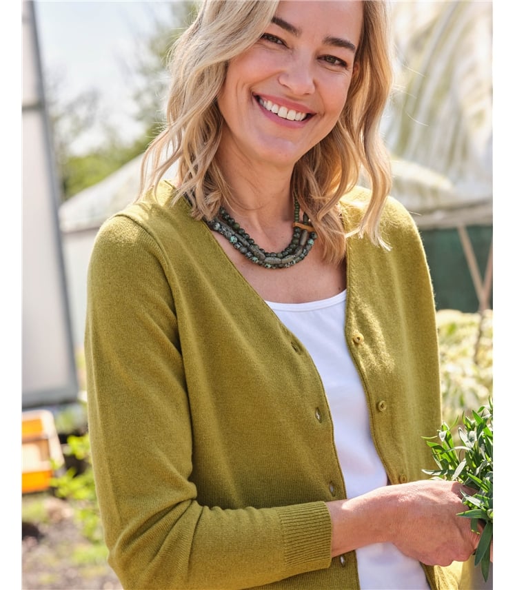 Cashmere Merino Classic V Neck Cardigan