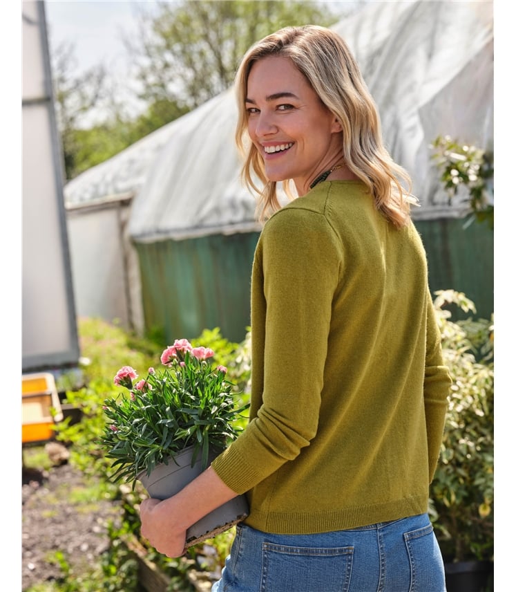 Cashmere Merino Classic V Neck Cardigan