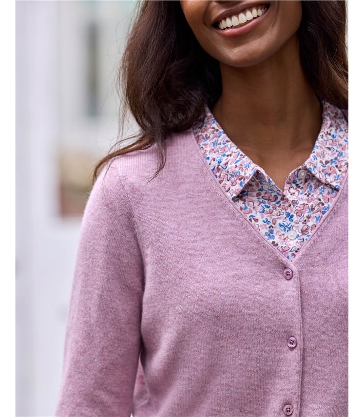 Cashmere Merino Classic V Neck Cardigan