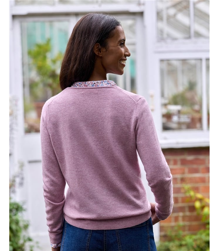 Cashmere Merino Classic V Neck Cardigan