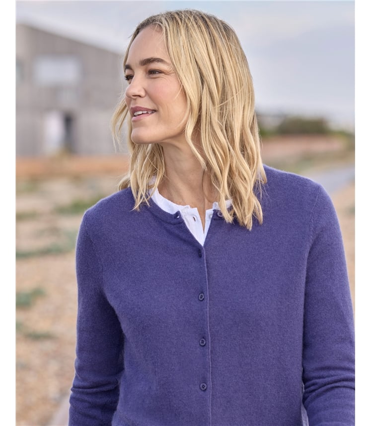 Cashmere Merino Crew Neck Cardigan