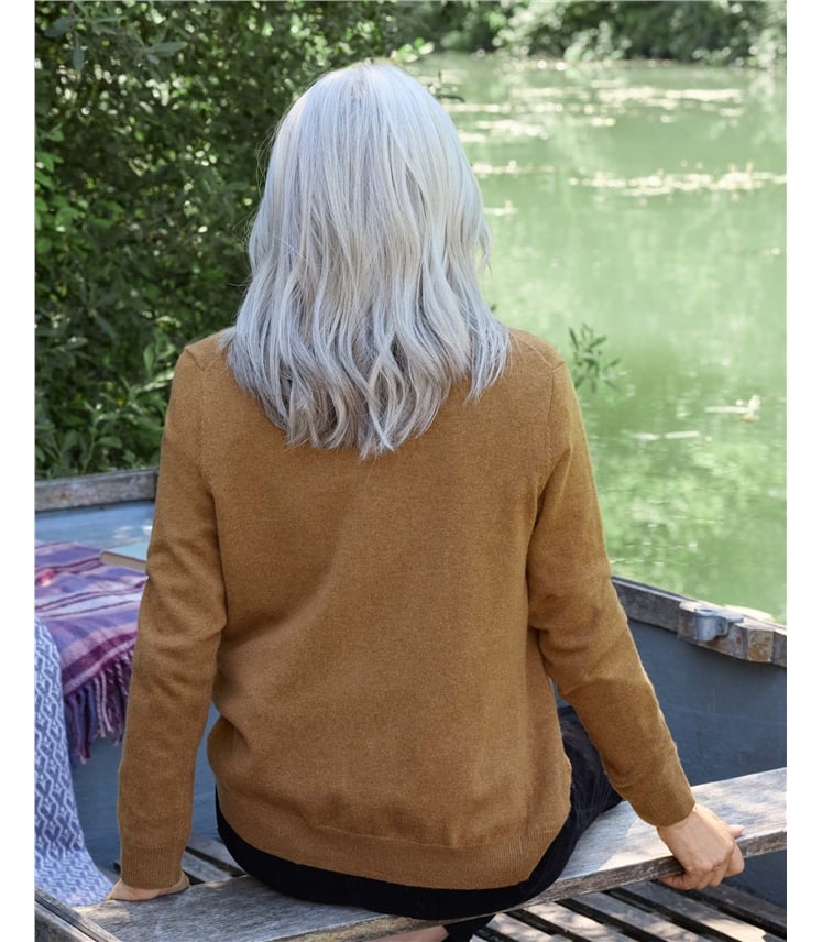 Cashmere Merino Crew Neck Cardigan
