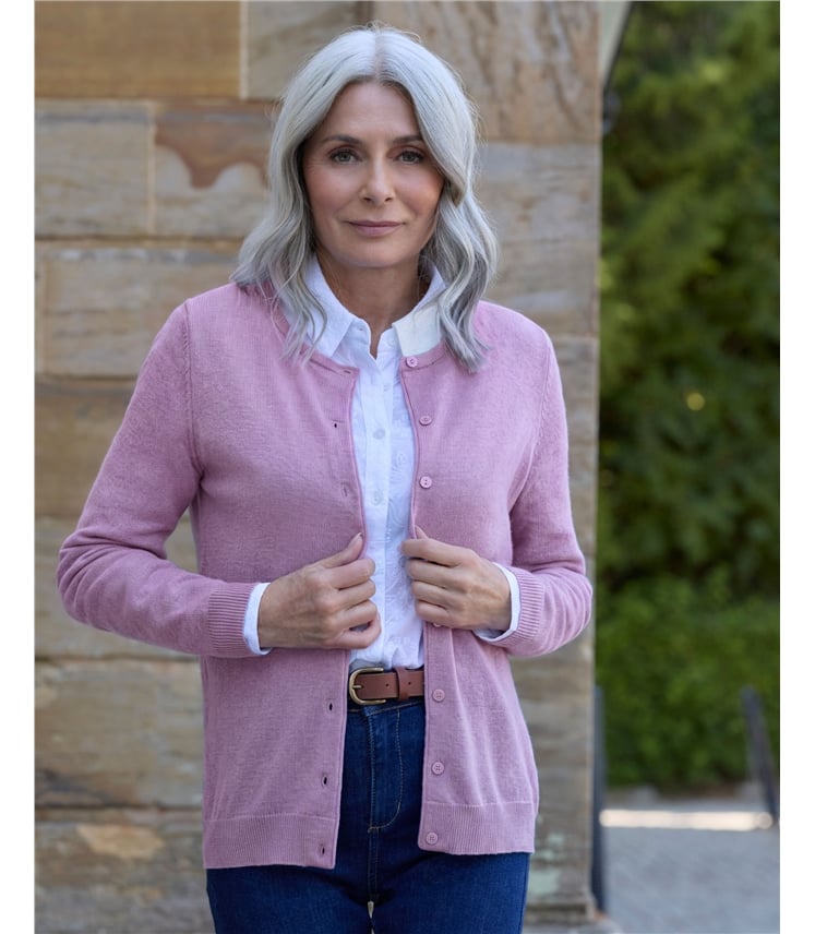 Cashmere Merino Crew Neck Cardigan