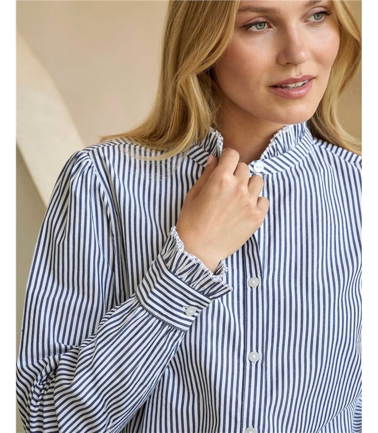Cotton Frill Neck Shirt