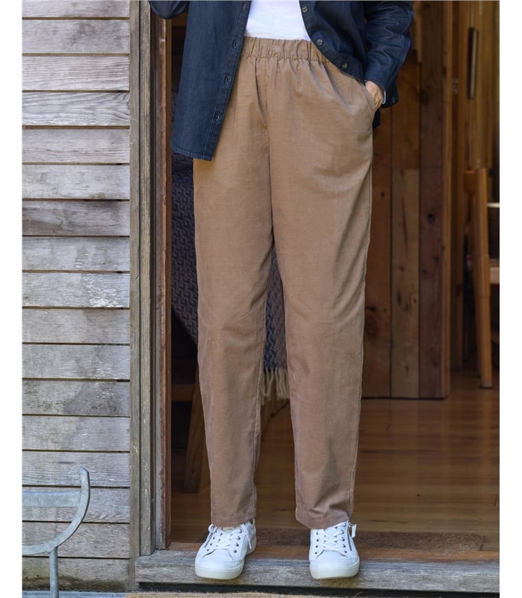 Relaxed Elasticated Waist Cord Trousers