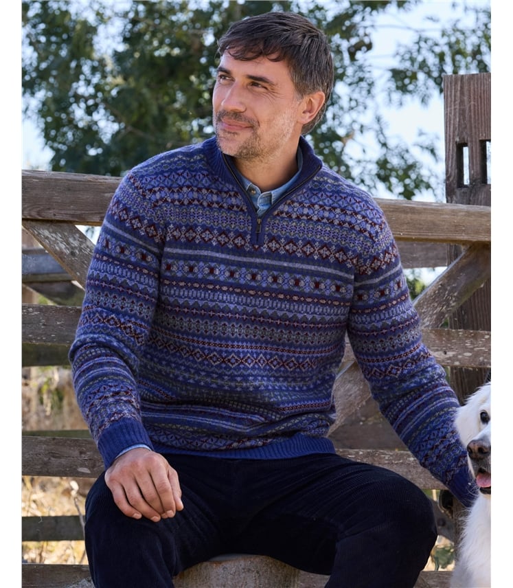 Half Zip Fairisle Jumper