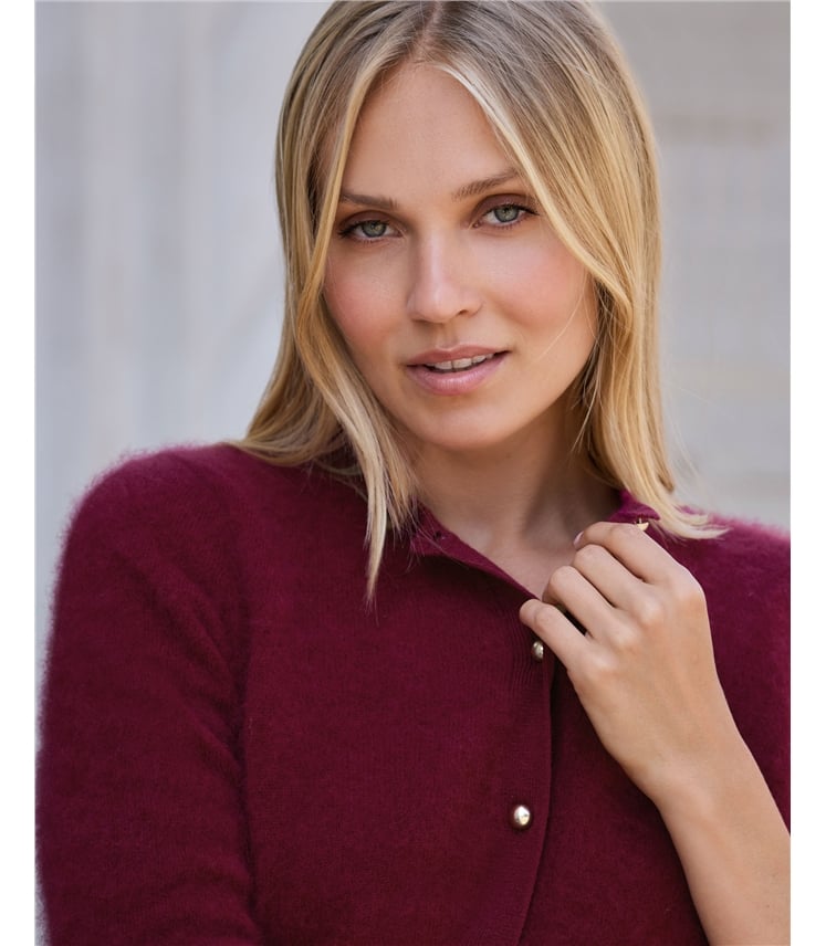 Brushed Wool Cashmere Cardigan