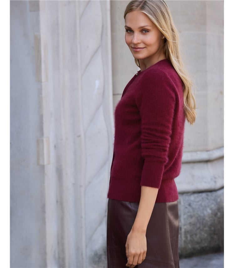 Brushed Wool Cashmere Cardigan