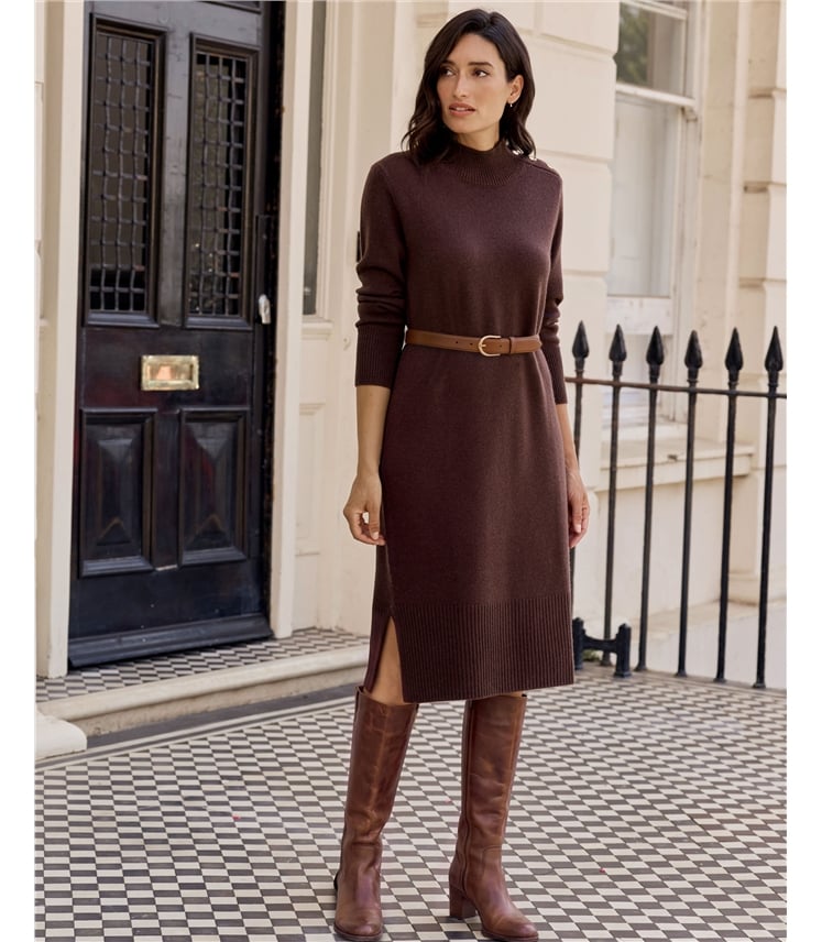 Wool Cashmere Button Dress