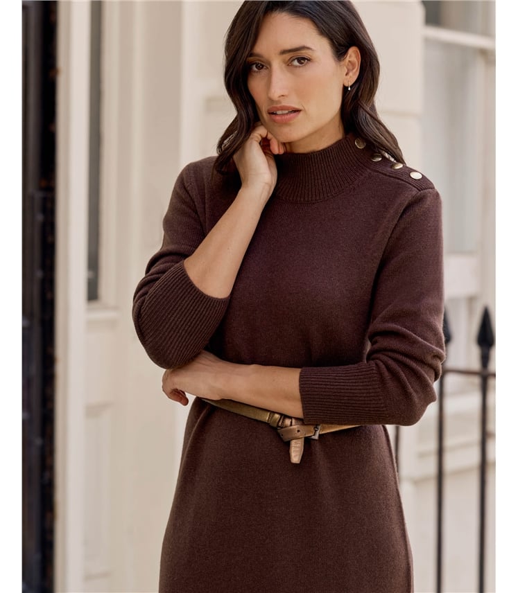 Wool Cashmere Button Dress