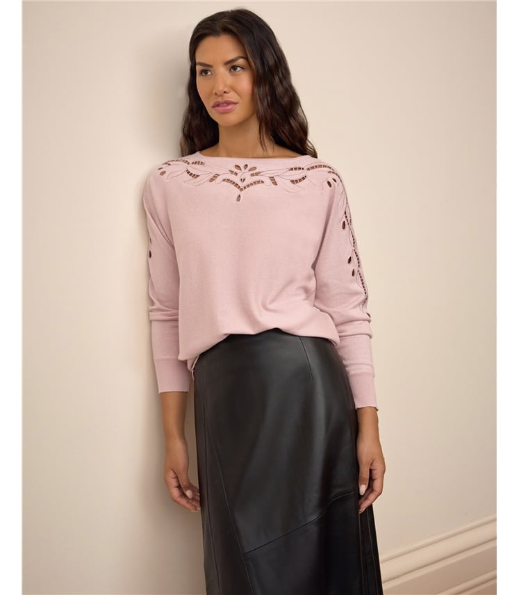 Wool Cotton Cutwork Sweater