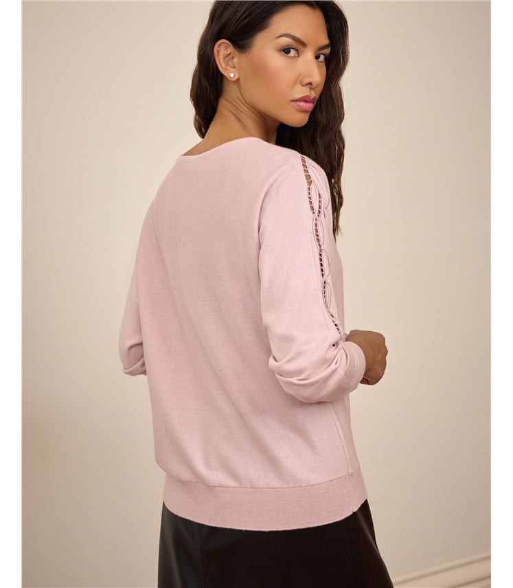 Wool Cotton Cutwork Sweater