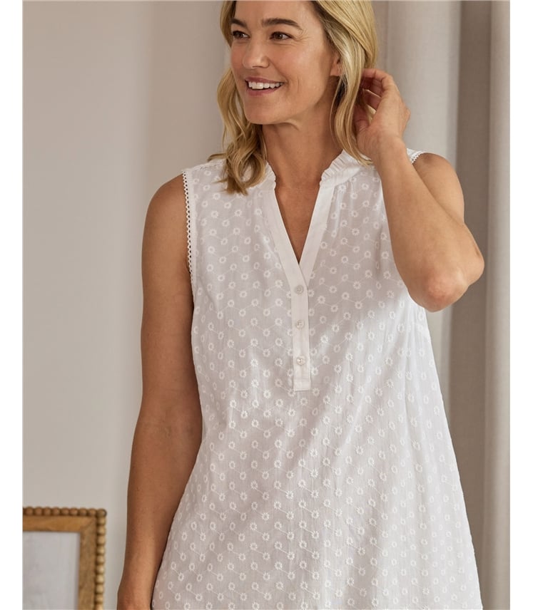 Sleeveless Frill Collar Nightie