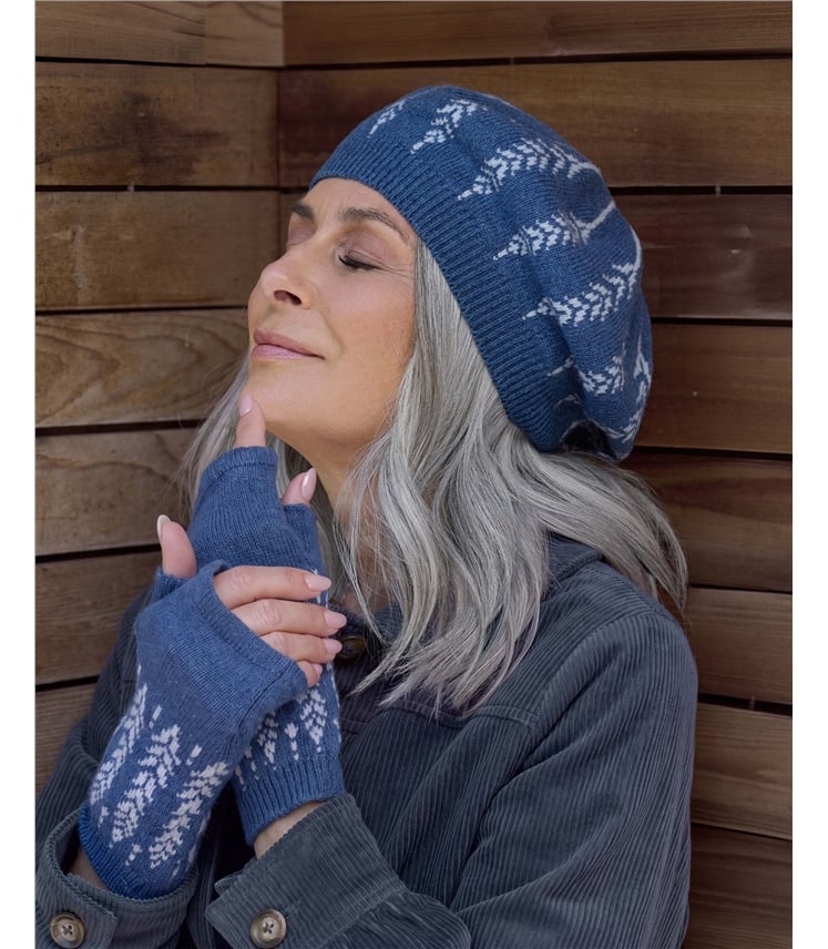 Knitted Floral Beret