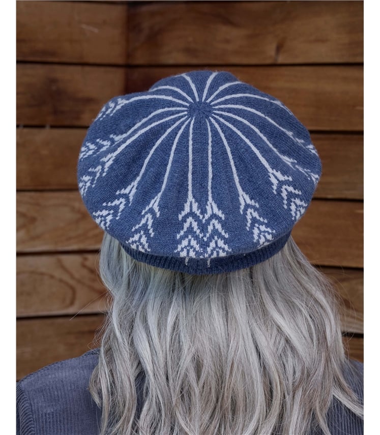 Knitted Floral Beret