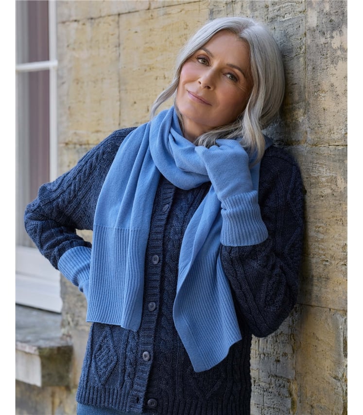 Cashmere Merino Ribbed Scarf