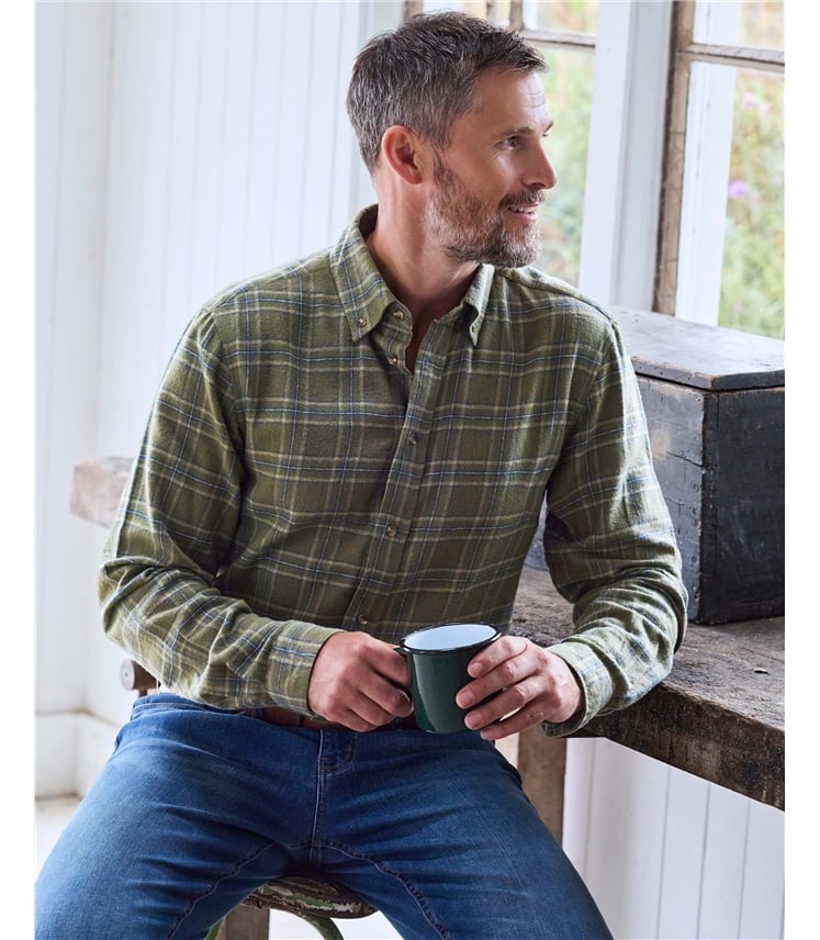 Brushed Cotton Long Sleeve Check Shirt
