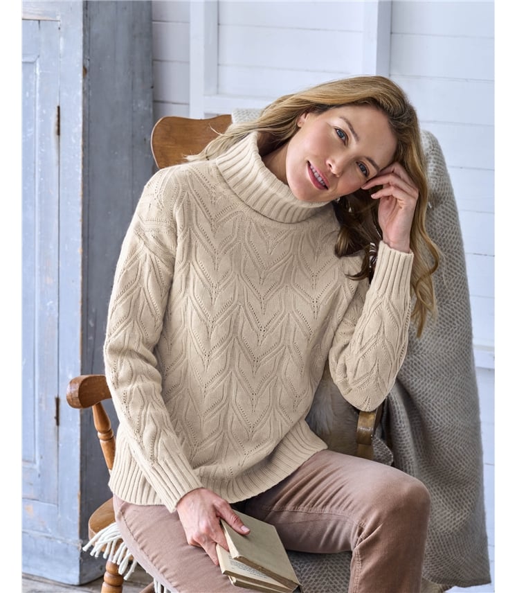 Roll Neck Textured Jumper