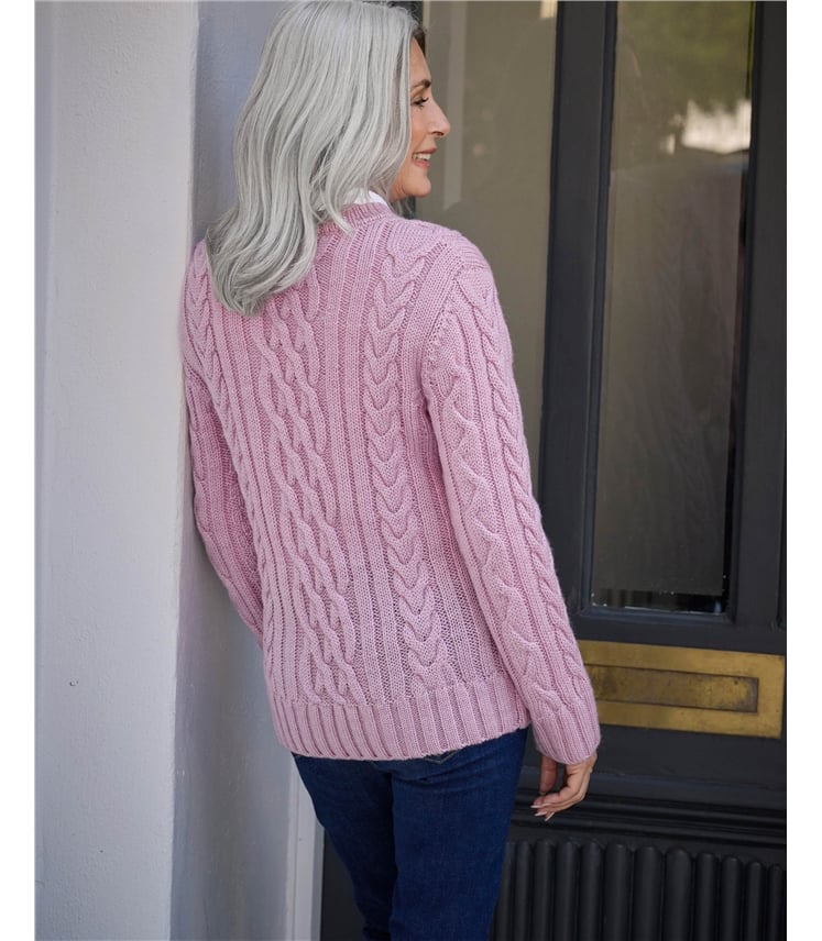 100% Pure Wool Aran Crew Neck Jumper